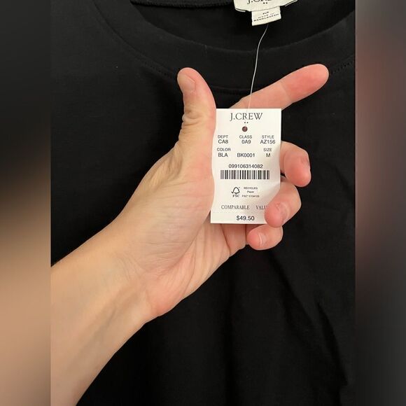 J. Crew NWT Basic Black Long Sleeve Maternity T-shirt medium - Picture 2 of 4